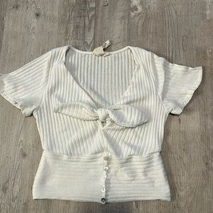 Boutique shirt, white, cropped.